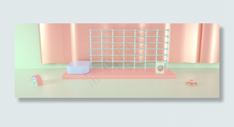 绿色春季上新简约立体电商banner背景背景图片素材