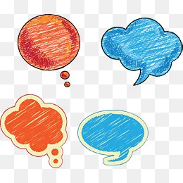卡通手绘彩色线条对话框,免抠元素(2197*1856px)ai矢量模版下载