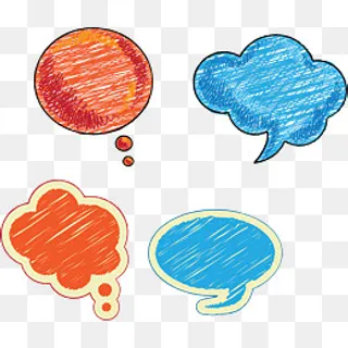 卡通手绘彩色线条对话框,免抠元素