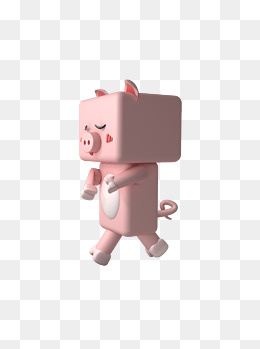 2019生肖猪猪年粉猪卡通人物可商,免抠元素