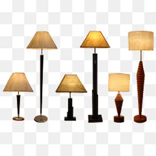 黄色油纸灯罩落地高矮灯,免抠元素