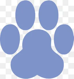 可爱卡通蓝色猫爪印矢量图,免抠元素(2548*2691px)ai矢量模版下载