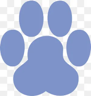 可爱卡通蓝色猫爪印矢量图,免抠元素