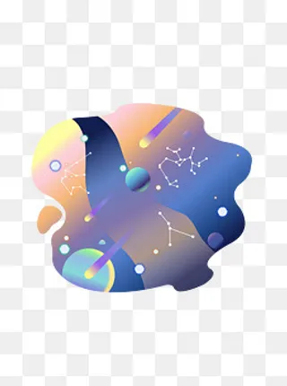 七夕情人节缤纷银河矢量元素,免抠元素