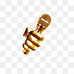 金色话筒歌唱图标,免抠元素
