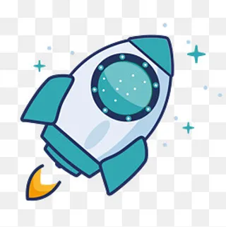 飞翔的火箭星空图标,免抠元素