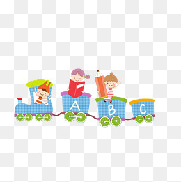手绘卡通开学小火车,免抠元素(2000*2000px)psd模版下载