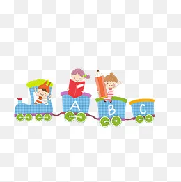 手绘卡通开学小火车,免抠元素(2000*2000px)psd模版下载