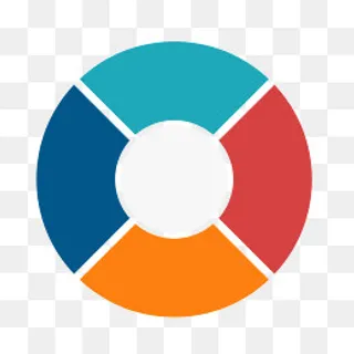 矢量扁平四色饼形PNG图片,免抠元素