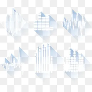 像素倒影声波曲线PNG图片,免抠元素