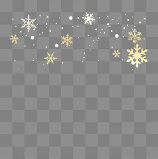 圣诞节卡通扁平金色雪花元素,免抠元素