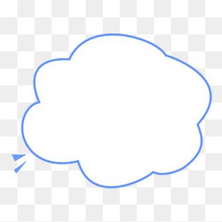 手绘蓝色渐变气泡对话框,免抠元素