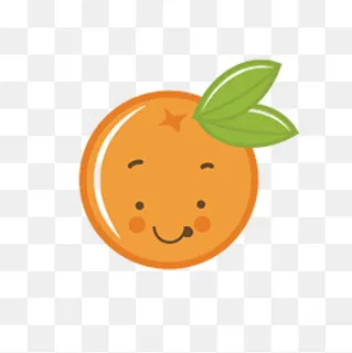 手绘可爱桔子图标表情