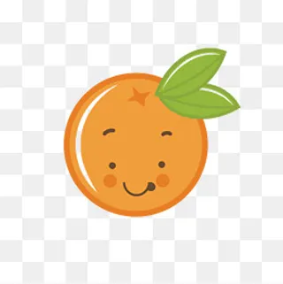 手绘可爱桔子图标表情
