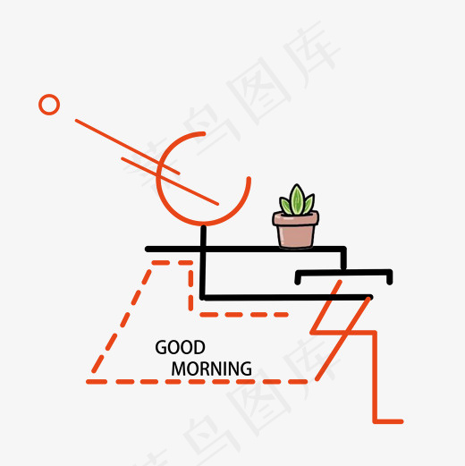 菜鸟图库早安艺术字(2000*2000px)ai矢量模版下载