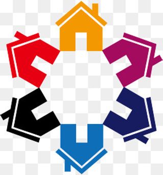 彩色简约家具家居logo矢量图,免抠元素