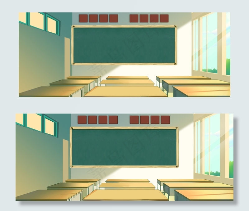 校园毕业季教室文艺动漫风背景背景图片素材,背景元素