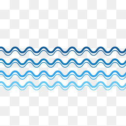 蓝色矢量通用波浪装饰,免抠元素