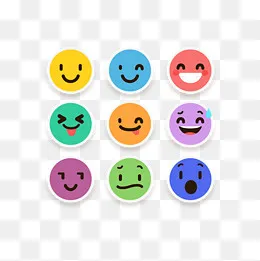 矢量EMOJ彩色贴纸表情包(2500*2500px)ai矢量模版下载