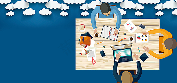 商务简约蓝色科技感海报背景背景图片素材