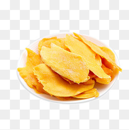 一碟烤干的芒果片,免抠元素