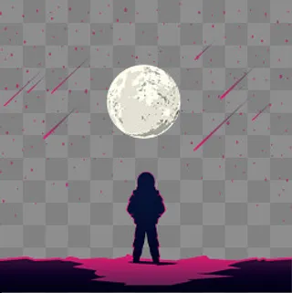 人类月球日与宇航员,免抠元素