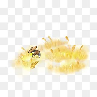 手绘金色麦田收获,免抠元素