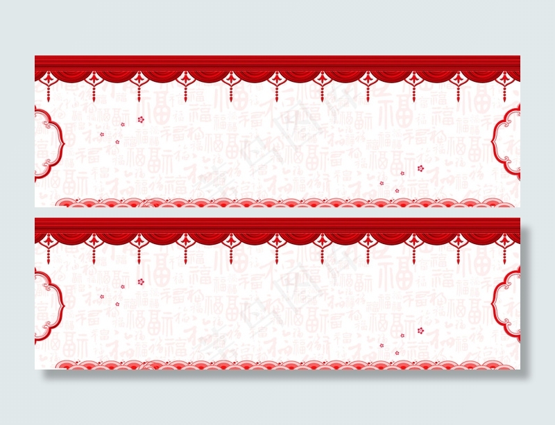 春节红色新年热闹banner背景图片素材,背景元素