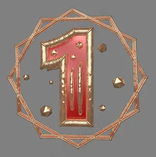 C4D红色喜庆风新年倒计时数字1