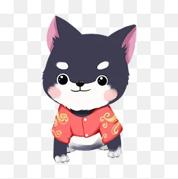 卡通哈士奇新年祝福宠物狗,免抠元素(3000*3000px)psd模版下载