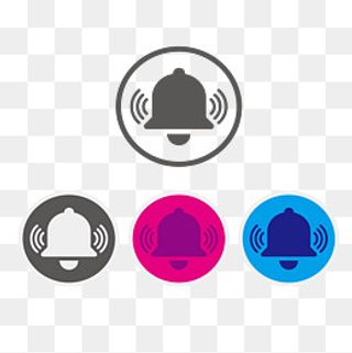 简约圆形震动的警报铃图标,免抠元素