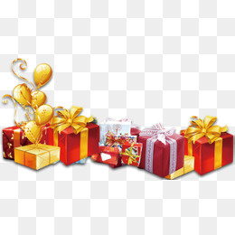 礼物盒  红色  气球  黄色,免抠元素
