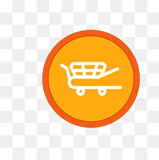 黄色购物车圆形图标