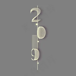 2019镂空创意艺术字体免扣PNG图