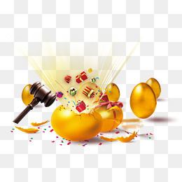 砸金蛋送礼物高清免抠素材,免抠元素