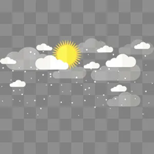 白色云朵太阳