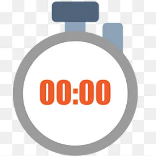 灰色圆弧扁平化秒表元素,免抠元素