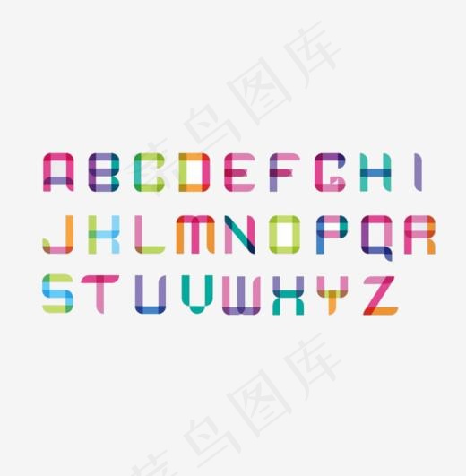 26英文字母艺术字,免抠元素艺术字(750*765px)