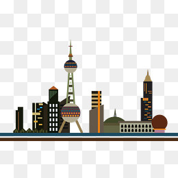 夜上海的东方明珠,免抠元素