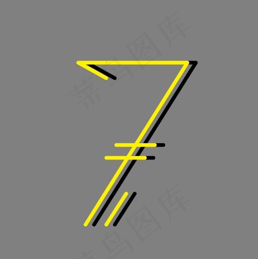 航海风格矢量数字7,免抠元素艺术字