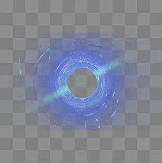 手绘蓝色动感光圈,免抠元素