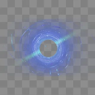 手绘蓝色动感光圈,免抠元素