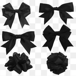 黑色丝绸蝴蝶结,免抠元素