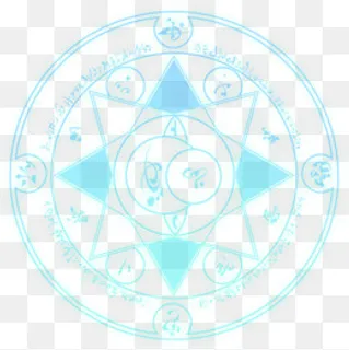 蓝色清新魔法阵不规则图形,免抠元素