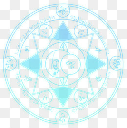 蓝色清新魔法阵不规则图形,免抠元素