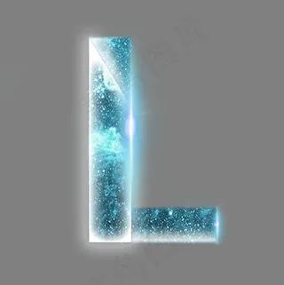 炫酷星空光效分割数字L