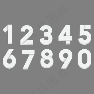 白色时尚折纸立体创意艺术数字