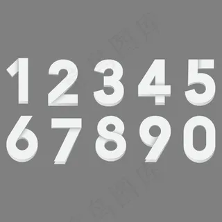 白色时尚折纸立体创意艺术数字