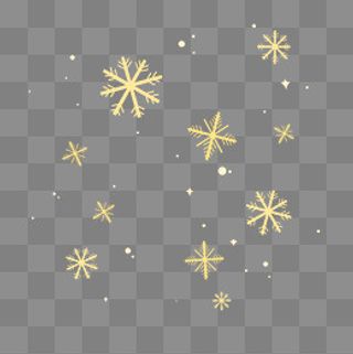 新春黄色金色飘洒雪花