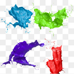 喷洒缤纷色彩颜料,免抠元素